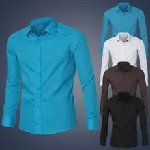 Мужские роскошные стильные повседневные приталенные рубашки, модные рубашки с длинным рукавом, Прямая поставка 0727