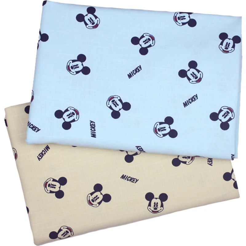 

half meter combed cotton poplin fabric with cartoon mickey print , handmade DIY garment dress children cloth D30