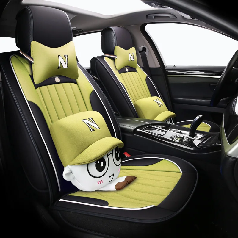 (Front+Rear)Automobiles Flax car seat covers for benz mercedes w204