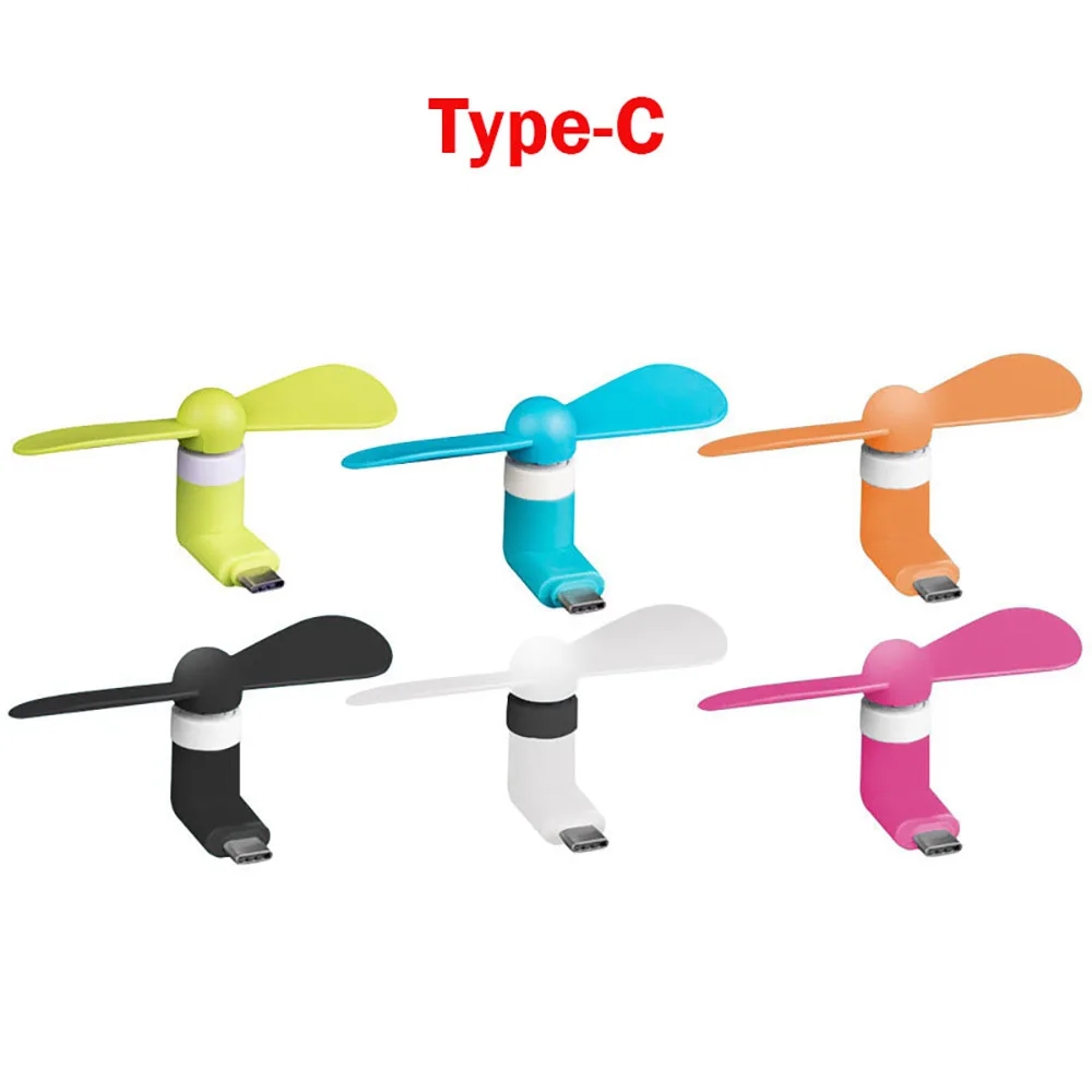 ITINFTEK Mini Soft Portable Type-C Mobile Phone Cooling Fan Mute Fan for Android Type C Gag Toy Summer Cellphone Cooler Gadgets