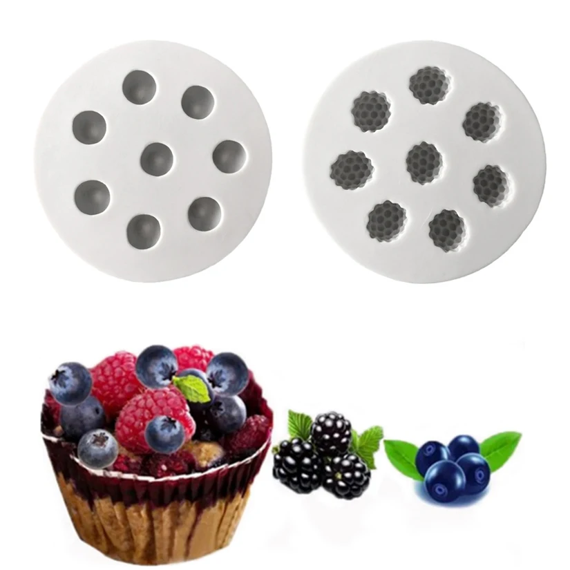 Blueberry Raspberry Silicone Mold Fondant Cake Decorating Tools Sugarcraft Candy Clay Cookie Cupcake Chocolate Baking | Дом и сад