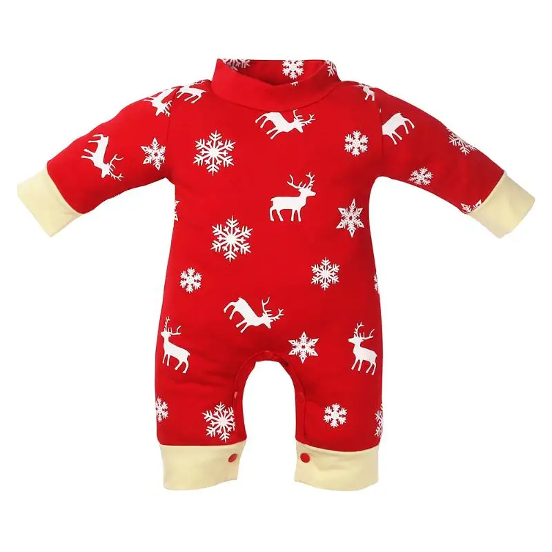 Красный Детский комбинезон с капюшоном; комбинезон с оленем для новорожденных; зимний теплый комбинезон с принтом оленя для малышей; одежда - Цвет: A