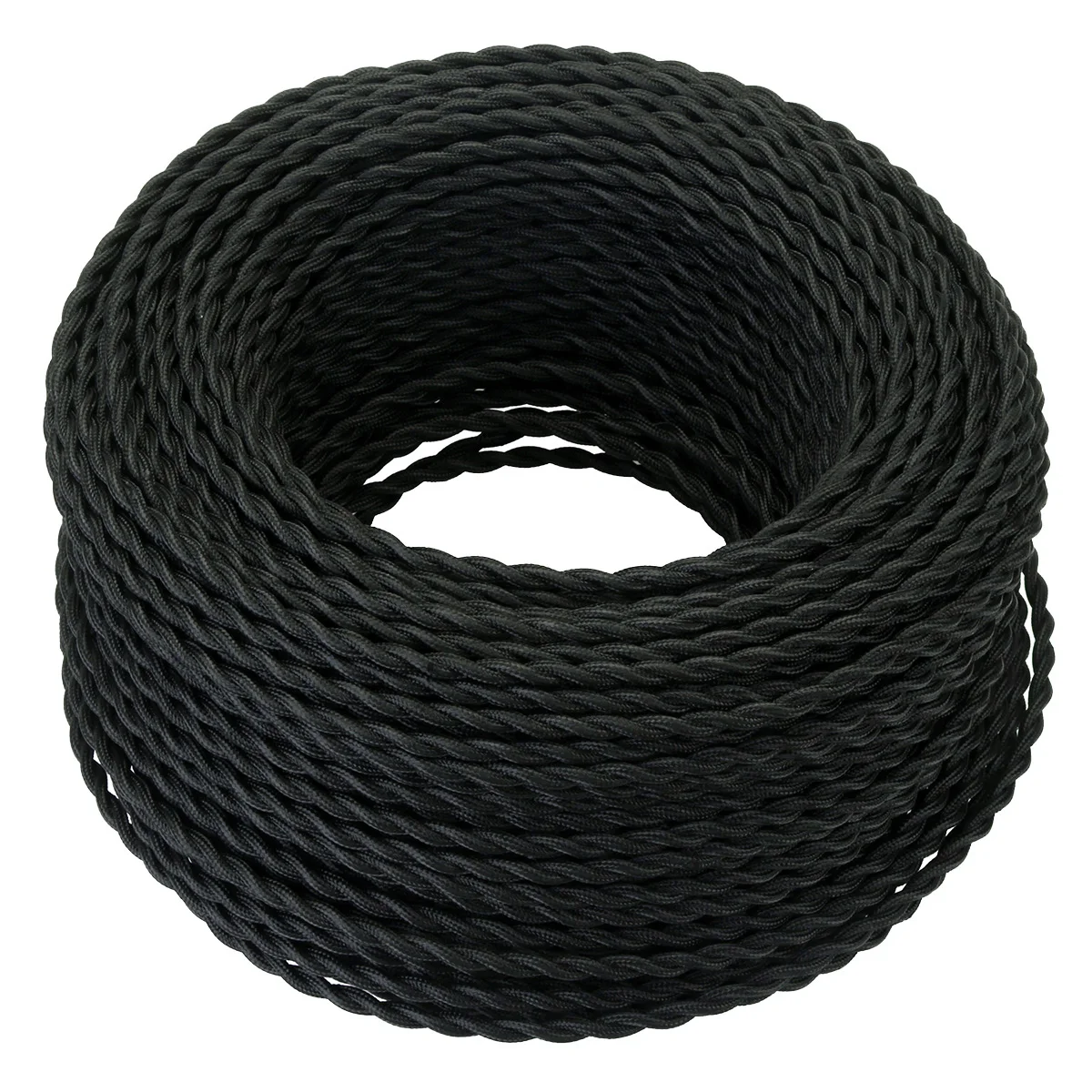 

Black 5/10/20 Meters 2 Core Electrical Rope Wire Vintage Antique Braided Twisted Fabric Lighting Cable Woven Silk Flexible Cord
