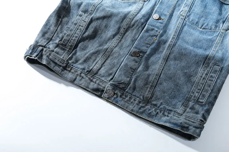 Patchwork Ripped Hole Destroyed Tie Dye Denim Jackets 5