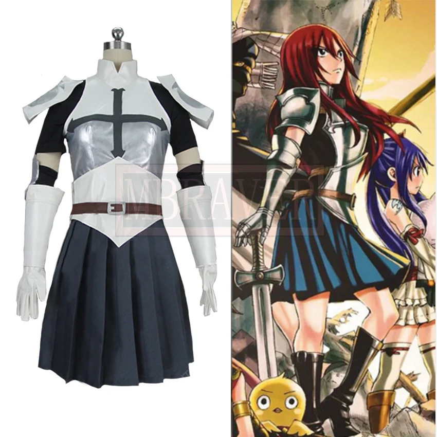 

Fairy Tail Dragon Cry Erza Scarlet Outfit Uniform Cosplay Costume Custom Made Any Size
