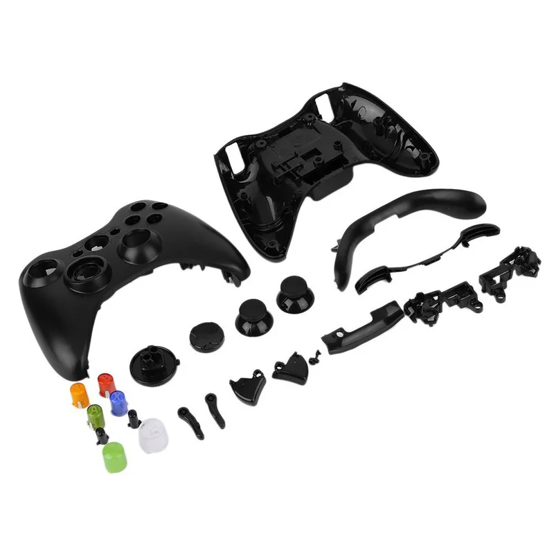 

Portable Wireless Gamepad Remote Controller Full Replacement Housing Shell + Buttons Set for XBOX 360 Black
