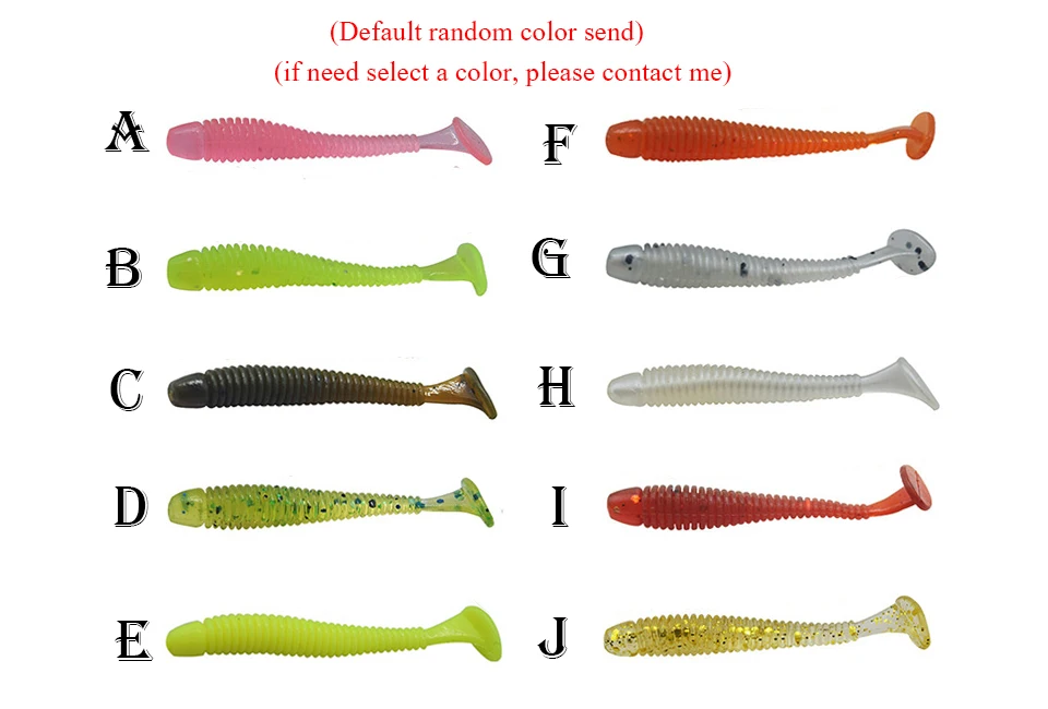 Proleurre 10 шт./лот 50 мм 0,7 г мягкие черви рыболовные приманки, рыбалка воблеры свимбейт джиг головная Мягкая приманка 10 цветов приманка для ловли нахлыстом