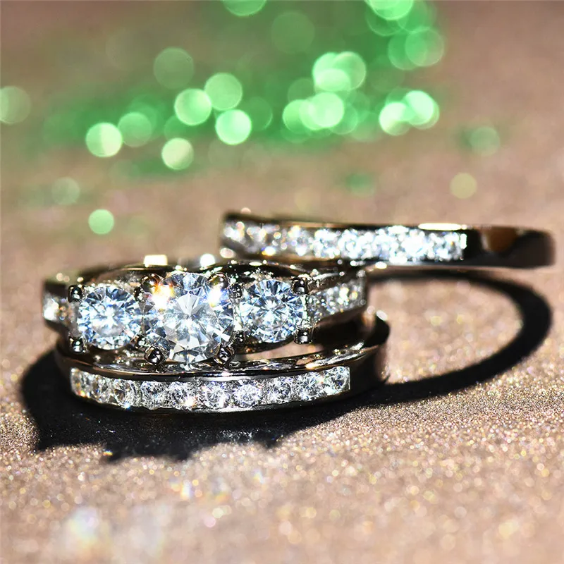 Роскошное женское кольцо с большим камнем, модное серебряное обручальное кольцо для невесты, обручальное кольцо с кристаллами, циркония, свадебные кольца для женщин