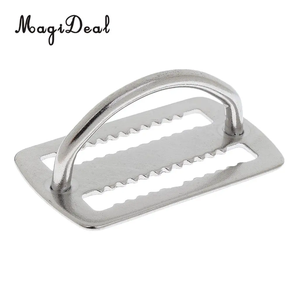 MagiDeal Scuba Snorkeling Diving 316 Stainless Steel 5cm Weight Belt Keeper with D Ring Harness for Swimming Freediving Accessor