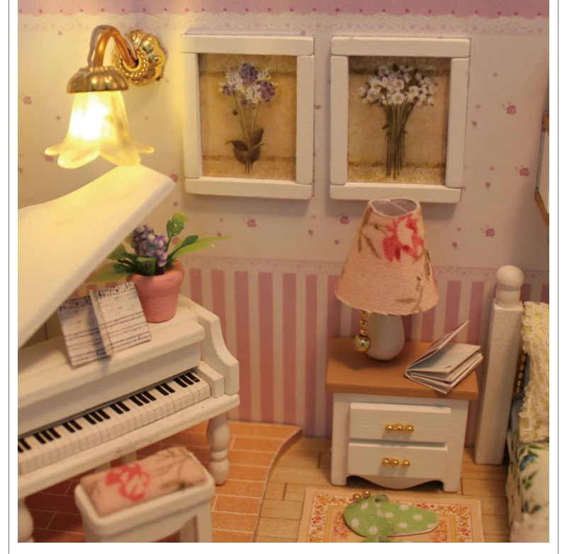 DIY деревянный дом Miniaturas с мебели DIY Миниатюрный Дом Кукольный домик игрушки для детей подарок на Рождество и день рождения M026