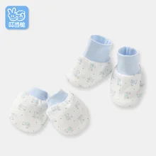 Перчатки для новорожденных мальчиков и девочек, перчатки без царапин, варежки из хлопка для детей 0-12 месяцев