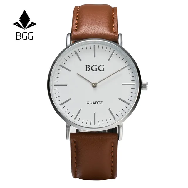 New Brand BGG Luxury Men Watch Business Casual Leather Strap Thin Simple Dial Ma New Brand BGG Luxury Men Watch Business Casual Leather Strap Thin Simple Dial Ma