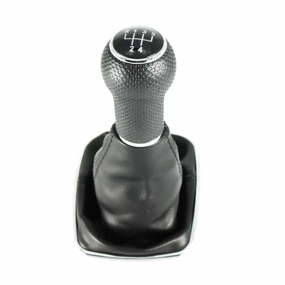 Gear Shift Knob Black Cap 5 Speed 23mm With Chrome Frame For VW Golf 4