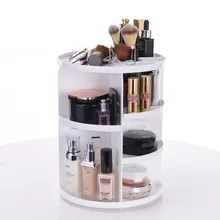 ZYJ 360 градусов Поворот Пластик подставка для макияжа полка для косметики Чехол Коробка для хранения сумка Ванная комната уход за кожей Организатор Контейнер