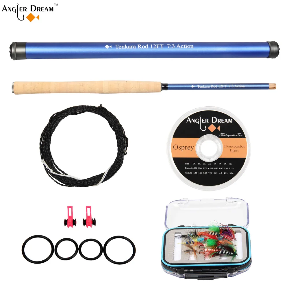 

Angler Dream Tenkara Fly Fishing Rod Combo 12/13 FT Telescoping Carbon Fiber Fishing Rod With Tenkara Line
