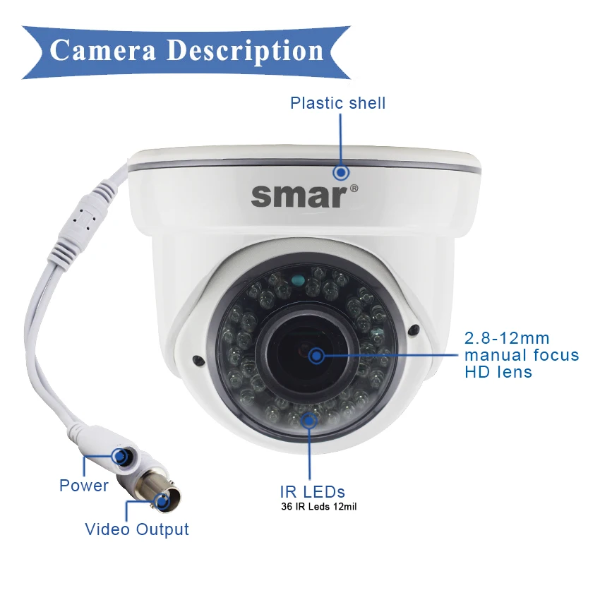 Smar 5MP AHD камера с SONY IMX326 купольная камера видеонаблюдения 2,8-12 мм ручной объектив с переменным фокусным расстоянием 36 инфракрасных светодиодов
