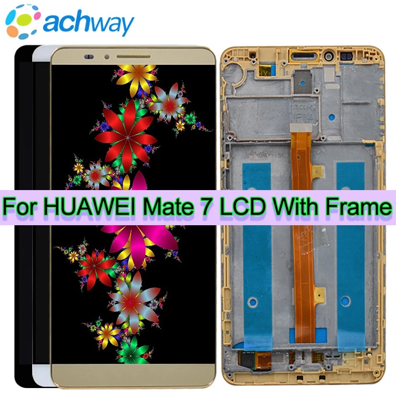Дисплейный модуль для Huawei Mate 7 100% тестирование сенсорный экран дигитайзер в сборе