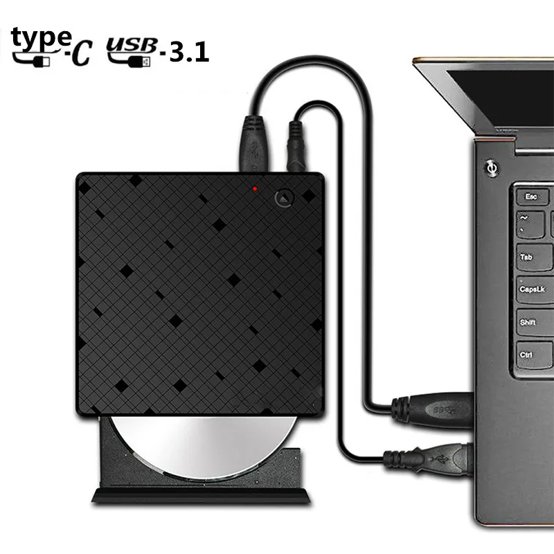 

Type C USB 3.1 External DVD/CD Burner RW CD/DVD ROM Drive Player Optical Drive for Mac/PC/Apple Laptop/OS/Windows