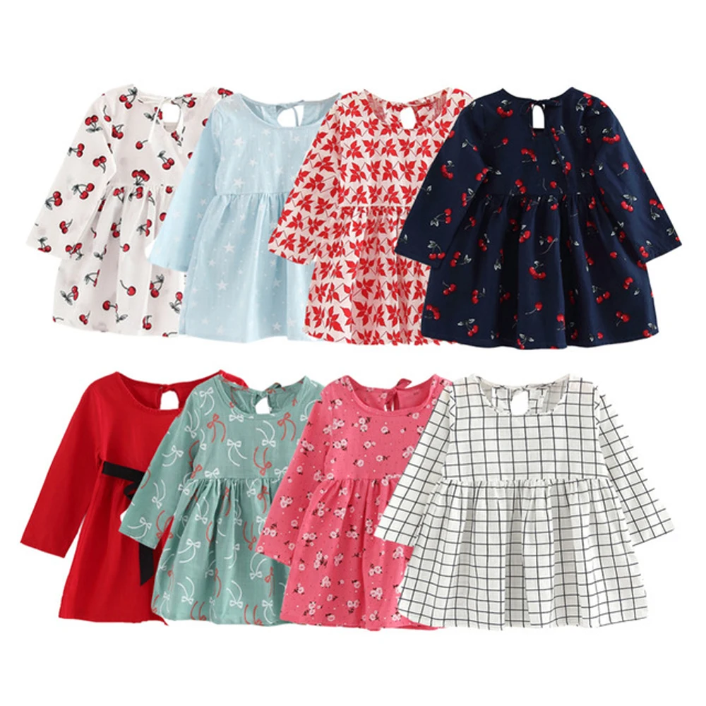 

Summer Girls Dress Kids Dresses for Girls Long Sleeve Plaid Dress Soft Cotton Beach Party Princess Dresses Kids Clothes Costume