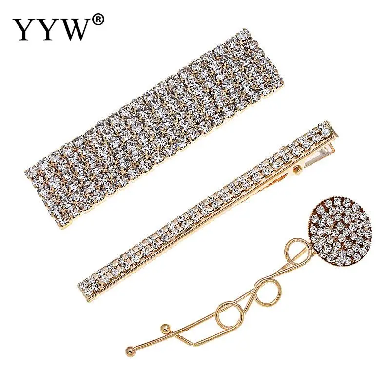 

Woemn Elegant European style Shiny Crystal Hairpins Barrettes Long Hair Clips Slide Ladies Hair Accessories Bobby Pin mujer