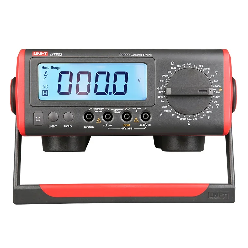 

UNI-T UT801 UT802 Bench Type/Desktop Automatic Range True Valid Values Digital Multimeter with Thermometer, LCD Display