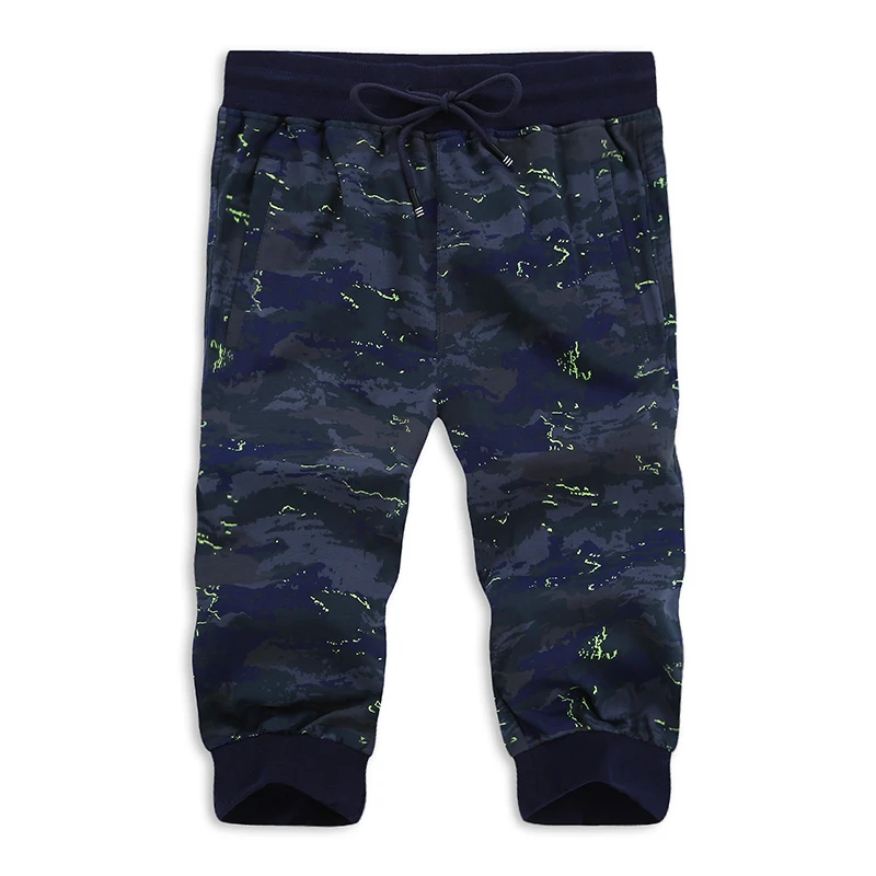 Большие размеры L-8xl хлопок с эластичной талией Мужской Свободные Шорты короткие мужские пляжные Камуфляж Короткие брюки хип-хоп