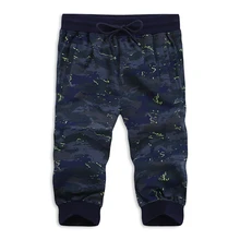 Большие размеры L-8xl хлопок с эластичной талией Мужской Свободные Шорты короткие мужские пляжные Камуфляж Короткие брюки хип-хоп