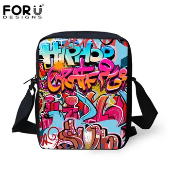 

FORUDESIGNS Newest Women Mini Messenger Bags Funny Graffiti Print Cross Body Bag for Kids Girls Casual Travel Shoulder Handbags