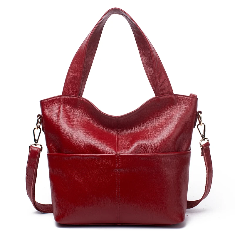 100% Genuine Leather Handbag Large Capacity Women Shoulder Bag Retro Tote Purse High Quality Hobos  Shopping Bags 2018 New (8)
