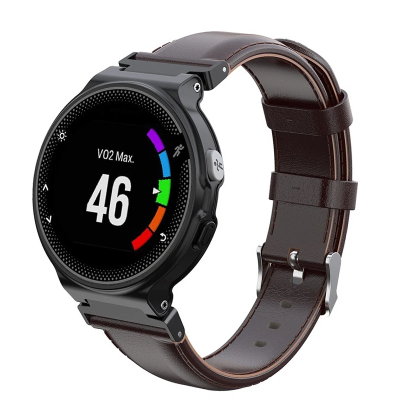 Натуральная кожа Ремешки для часов Garmin Forerunner 220 230 235 620 735 735XT S20 S5 S6 Смарт ремешок для часов спортивный кожаный ремень