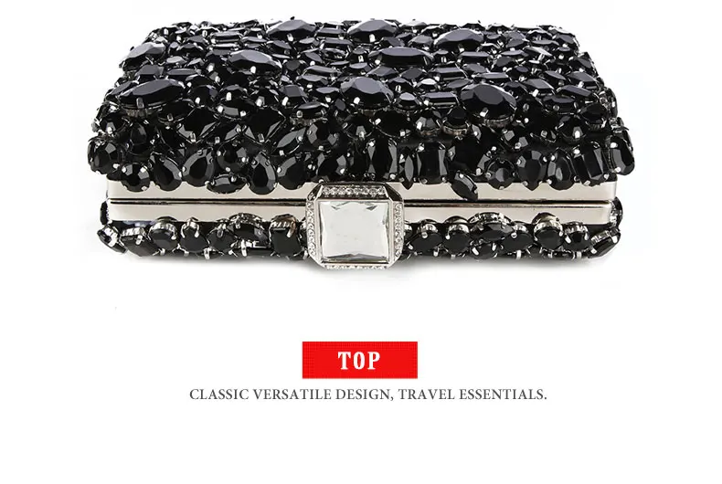Luxy Moon Black Jewelry Clutch Bag Top View
