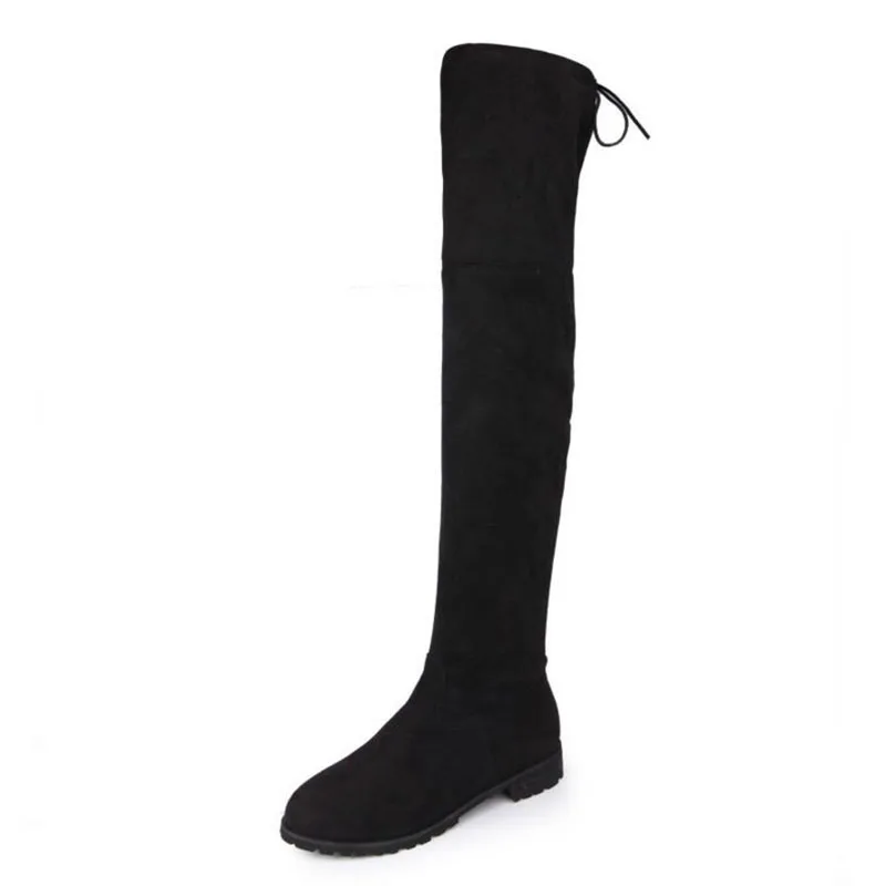 gris Lacent Plus rouge Genou De Fizaizifai Chaussures Appartements Classique Glissière Botas 34 43 Troupeau D'hiver Womem Taille Latérale Femelle Mode Bottes Noir 1xYwRvgqw