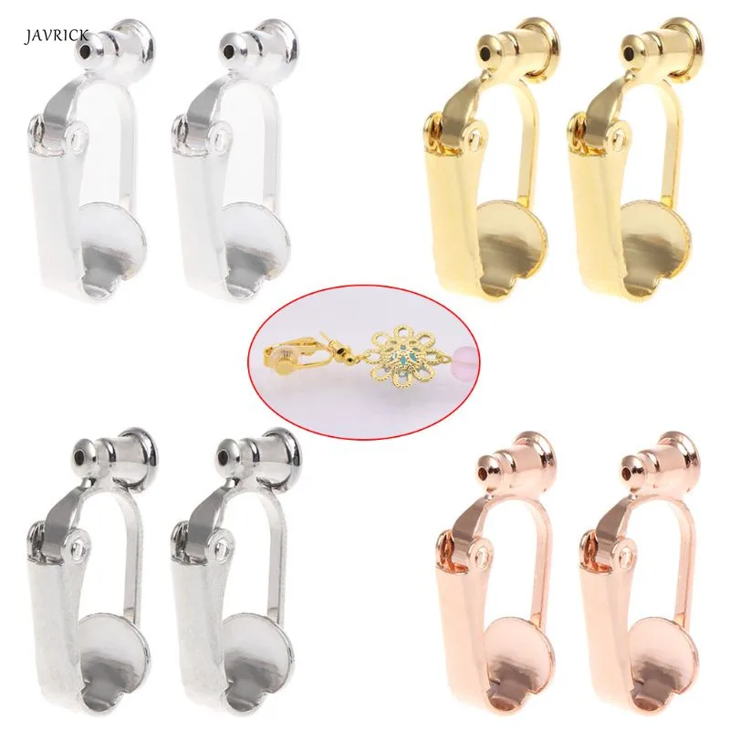 

Earrings Adapter Stud Ear Clips Converter For Non-pierced People Clip On Metal Component DIY Jewelry Making Tool No Piercing