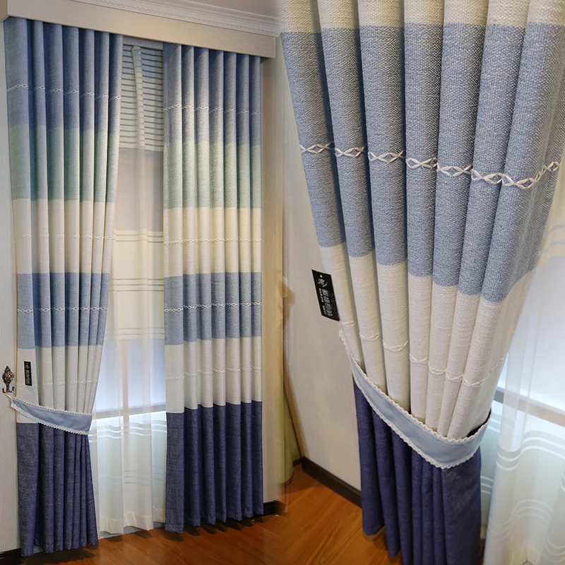 

Room Darkening Thermal Insulated Window Curtain Cotton and Linen for Living Room Bedroom Blinds Curtains Customized