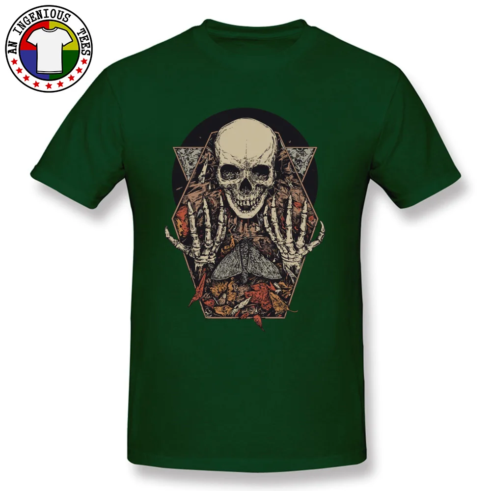 Group Skeleton Skull O Neck T-shirts Summer/Autumn T Shirt Short Sleeve for Men Funny Pure Cotton Street T-Shirt Skeleton Skull dark