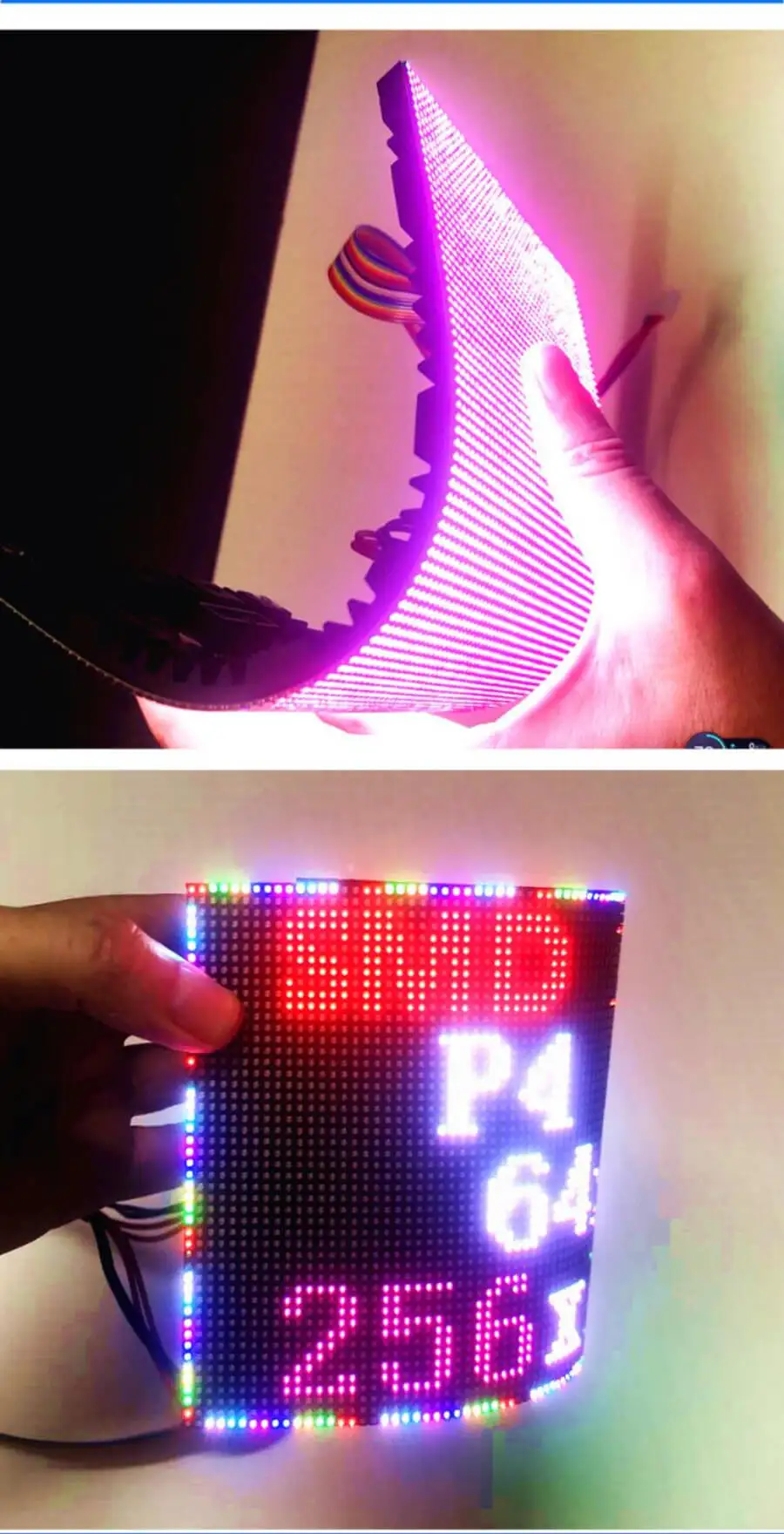 P4/smd/indoor/rgb/гибкий полноцветный светодиодный/модуль/матричный рекламный щит для специальных форм/светодиодный экран/256*128 мм, 16 сканирования