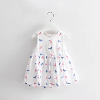 

Baby Dresses Summer Toddler Print Baby Girl Dresses Kids Clothes with Big Bow 0-2Y