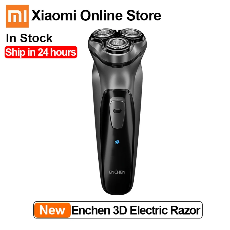 Xiaomi Enchen черный камень 3D электробритва 3 плавающая блокирующая защита перезаряжаемая бритва триммер для бороды type-C USB для мужчин - Цвет: Черный