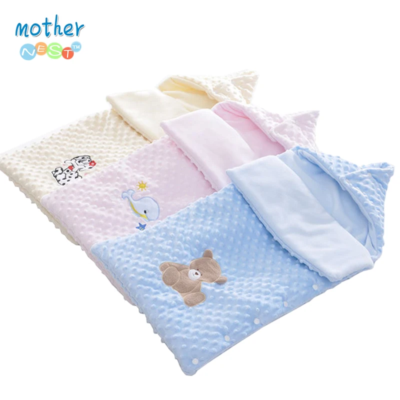 Mother Nest спальный мешок для прогулочной детской коляски мультфильм медведь/собака/КИТ утолщаются флис новорожденных мальчиков и девочек спальные мешки 15X31in