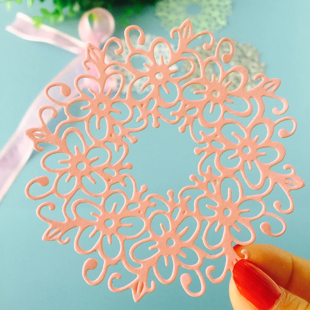 

Hemere Lace Flower Ring Metal Cutting Die Craft Dies Scrapbooking New 2018 Dies Cut Stamps Embossing Stencils Paper Cards Making