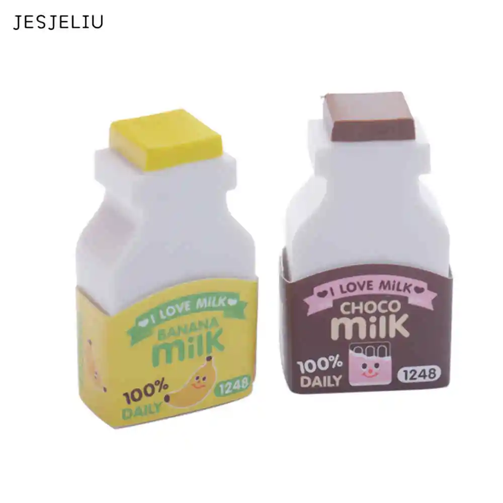 JESJELIU 1 шт. кавайные фрукты молочный мини резиновый ластик креативные