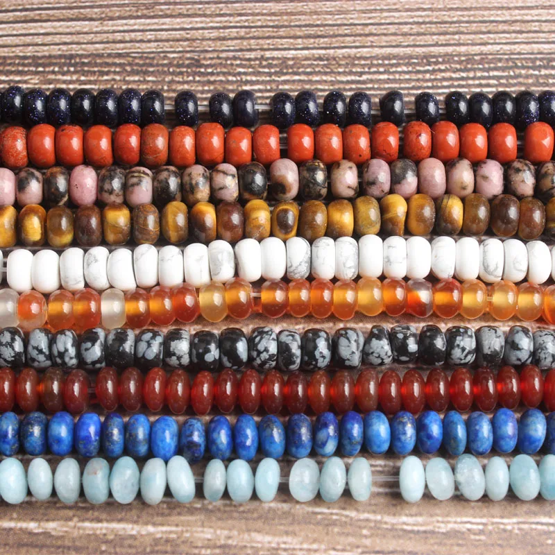 

Lan Li fashion Jewelry 4x6mm multicolor natural stones Spacer beads DIY woman bracelet necklace ear stud and accessories