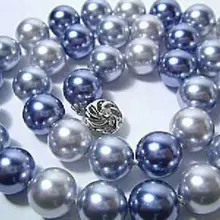 Горячая распродажа стиль >>>>> нью-лонг 2" 10 мм многоцветный юго морские раковины перл круглый бусины ожерелье AAA