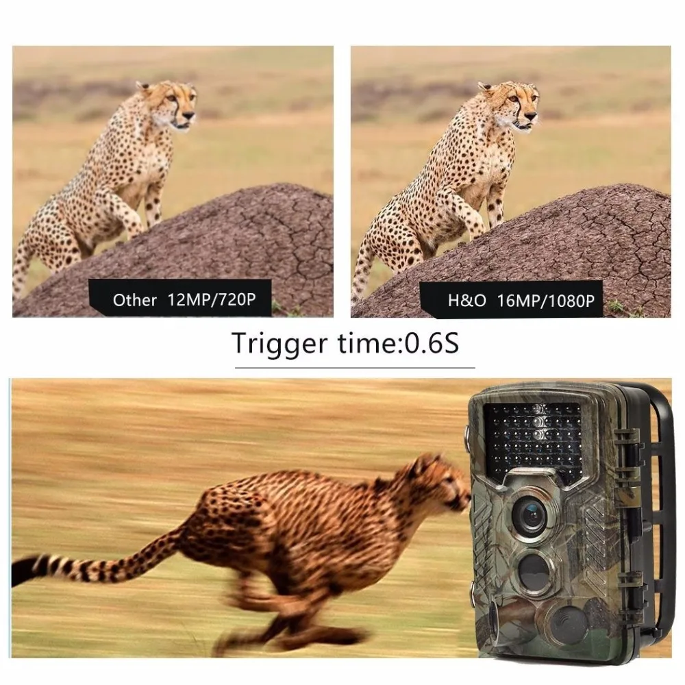 Trail Camera 16MP 1080P 0.6S HD With Time Lapse 65ft 125 Wide Angle Infrared Night Vision 42pcs IR LED 2.4 LCD Scouting Camera (6)