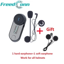 FreedConn Marca TCOM-SC Bluetooth Motocicleta Intercomunicador Intercomunicador Del Casco Auricular Pantalla LCD con Radio FM + Auricular Extra Suave