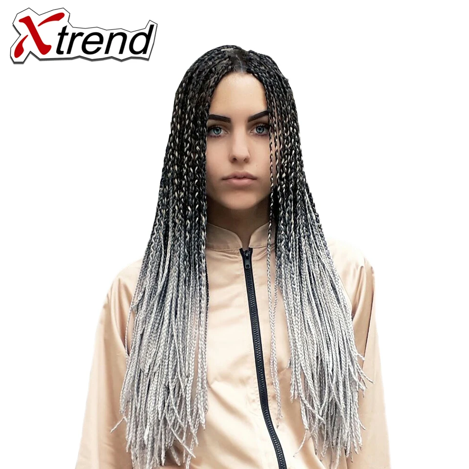 Накладные волосы Xtrend 24 дюйма Омбре плетеные большие синтетические косы вязаные