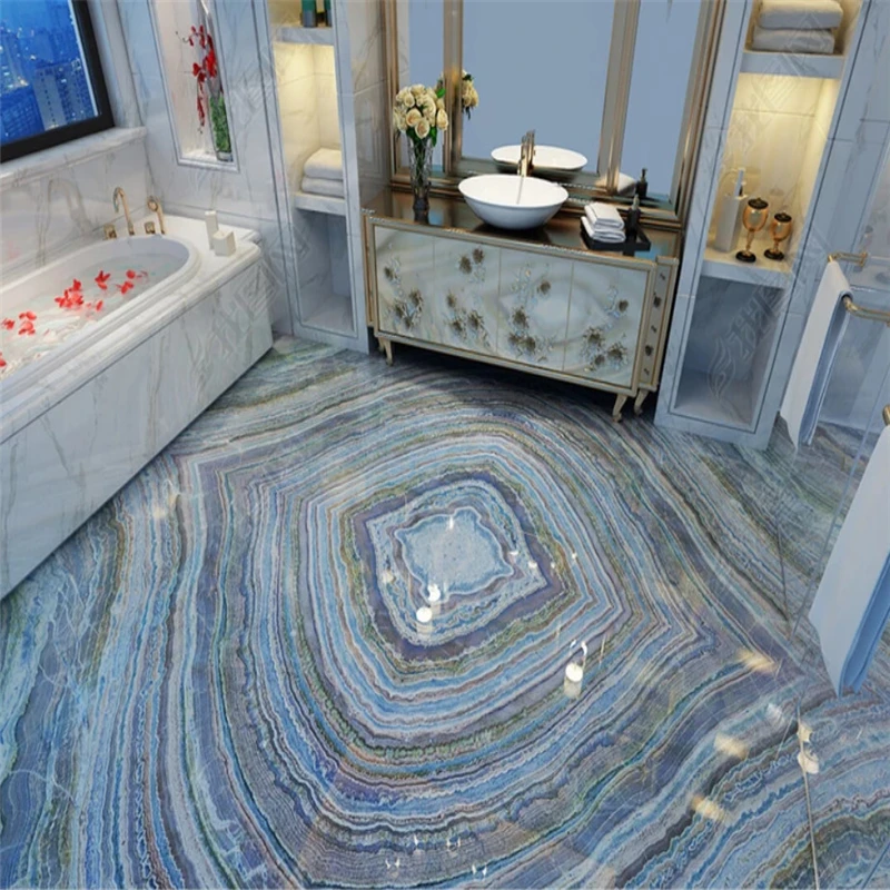 beibehang Pvc Customized modern fashion classic bathroom marble flower