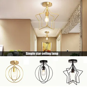 

Simple Five-point Light Geometric Iron Pendant Lights Lamp for Bedroom Living Room CLH@8
