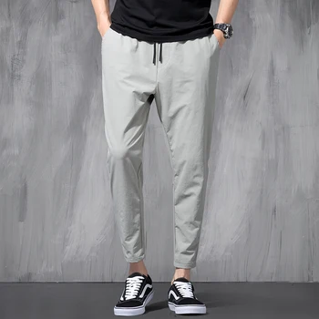 

Men Summer Cotton Linen Casual Tactical Suit Pants Pure Color Trousers New Straight Classic Slim Free Shipping Sweatpants Male
