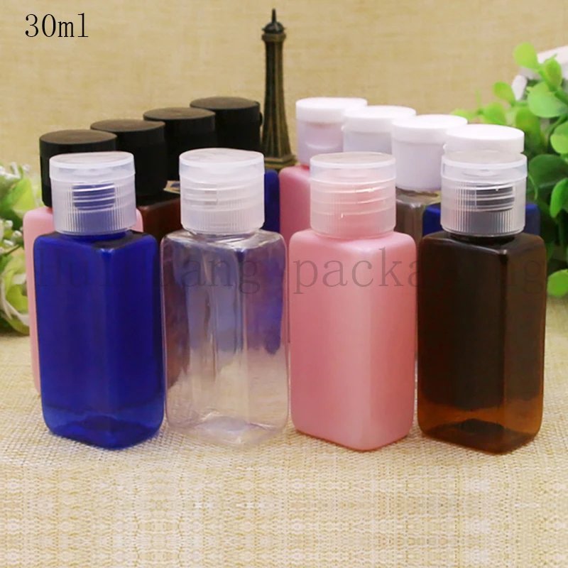 200pc 30ml brown Flip Top Cap Bottle,Personal Care Lotion Cream Makeup Bottle,Bright Skin Water